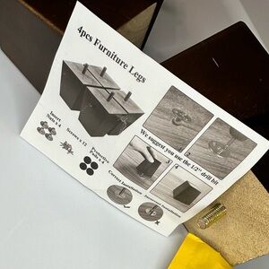Brown furniture legs, 4,  3 inches tall
